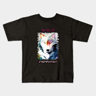 Wolf Wild Nature Animal Colors Art Painting Kids T-Shirt